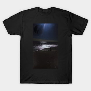 Alone on a dark beach T-Shirt